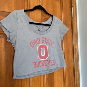AE Ohio state gray crop top size small